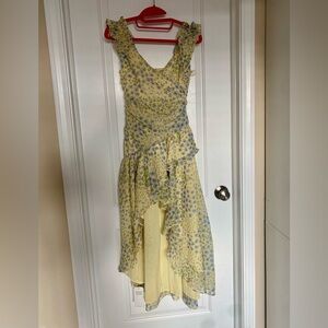 New Abercrombie & Fitch Yellow Floral High Low Dress